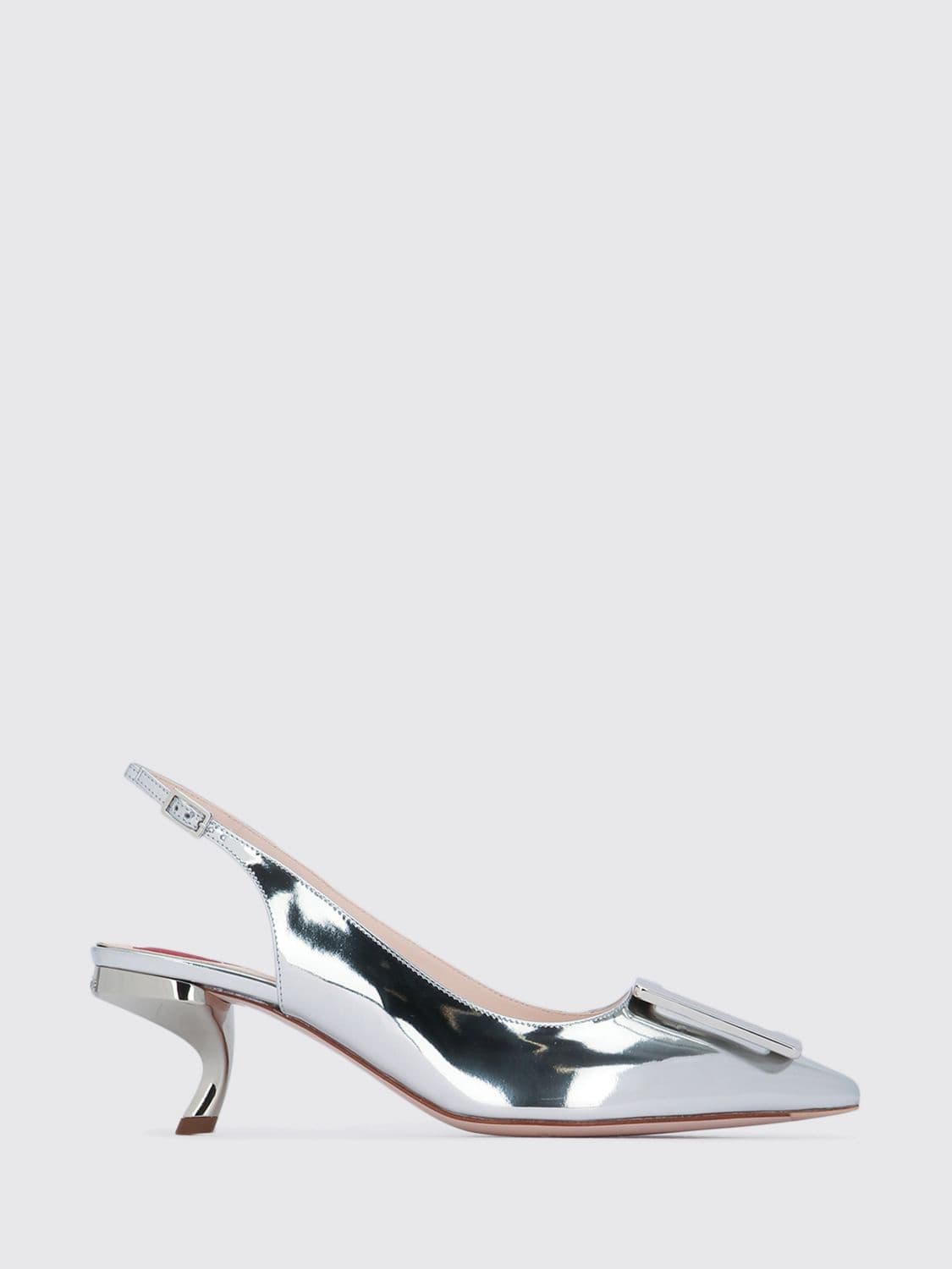 Roger Vivier Virgule Laminated Patent Leather Slingback
