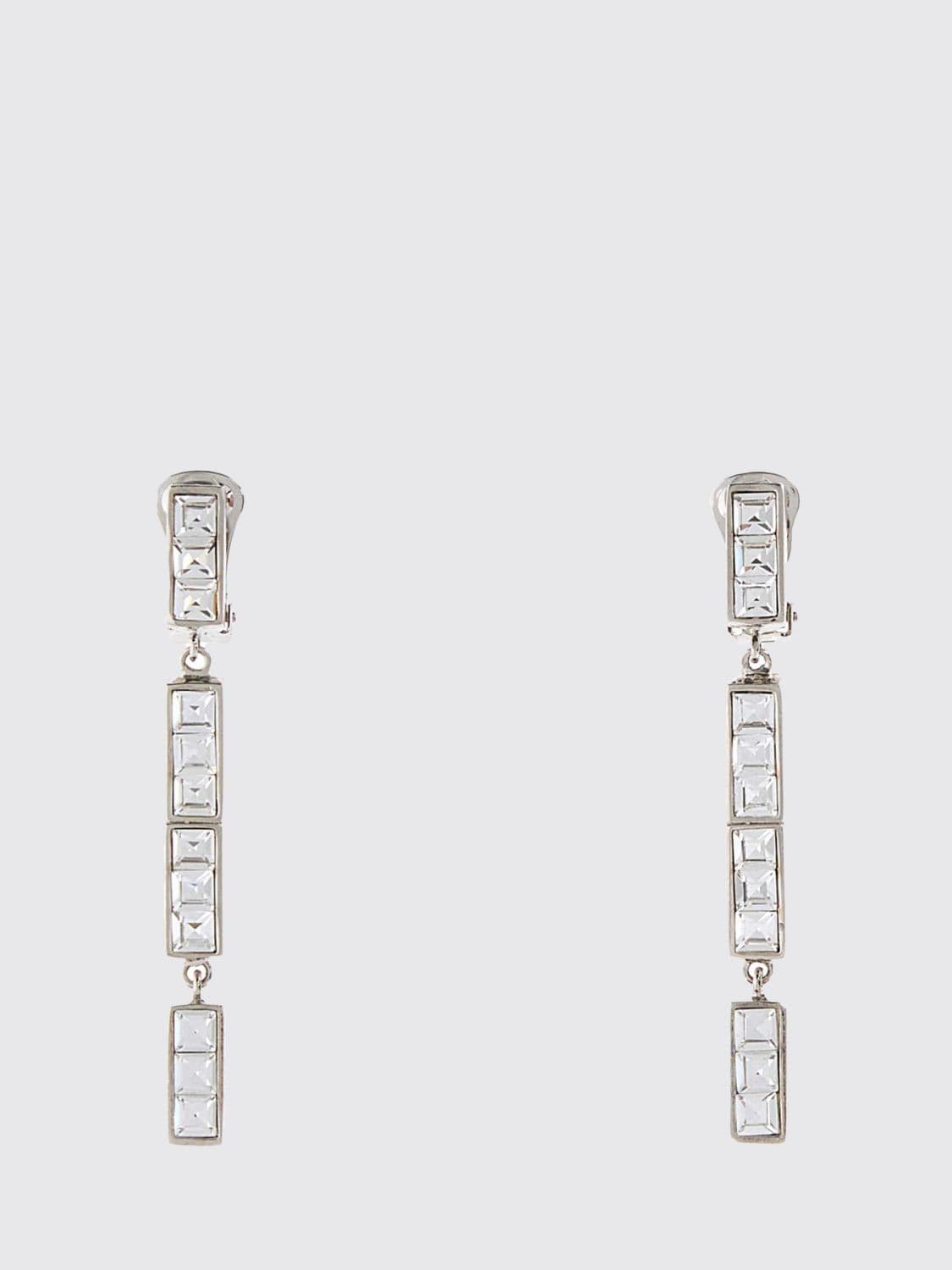 Alessandra Rich Brass Earrings with Set Rhinestones