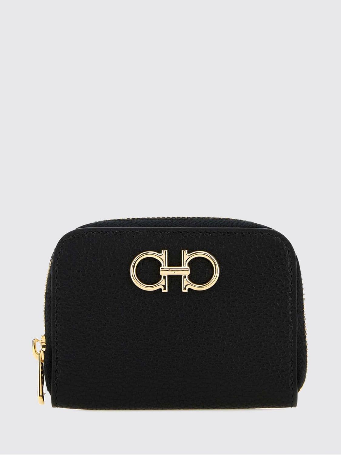 Ferragamo Gancini Grained Calfskin Leather Wallet