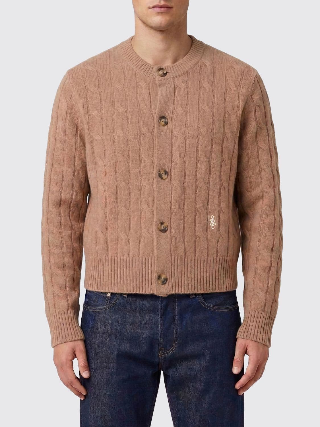 Sporty & Rich Wool and Cashmere Cardigan · S