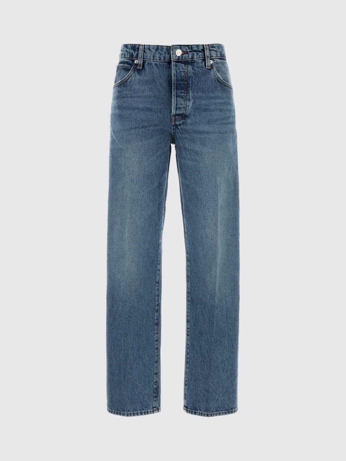 Frame Cotton Denim Straight Jeans