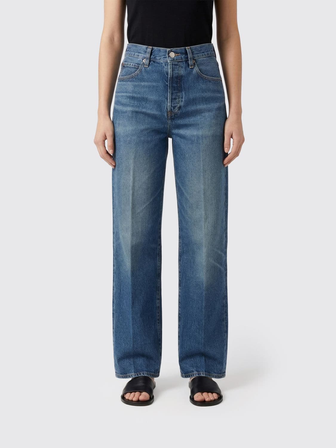 Frame Cotton Denim Wide-Leg Jeans