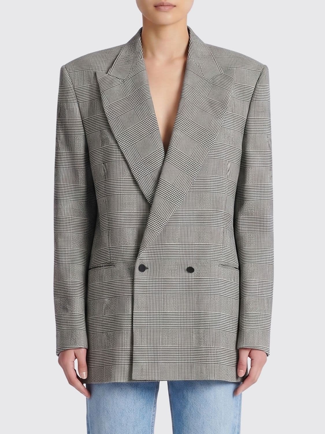 Balmain Virgin Wool Double-Breasted Blazer · 36
