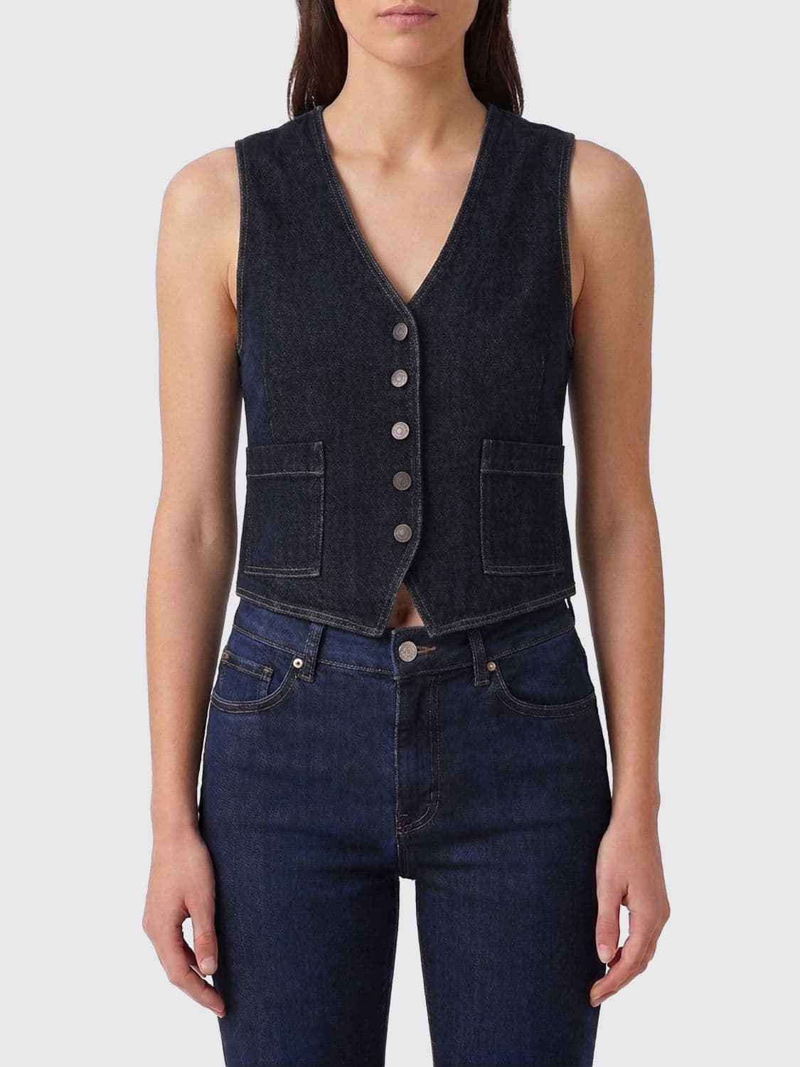 Frame Denim Single-Breasted Vest