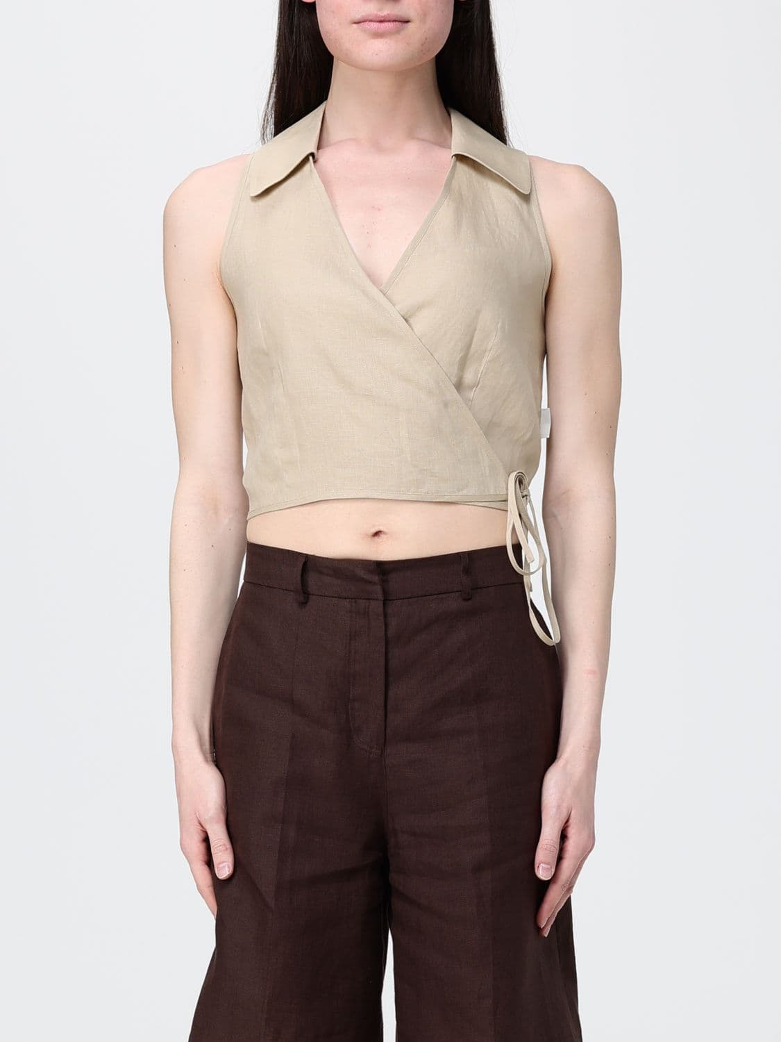 Colmar Linen Cropped Top