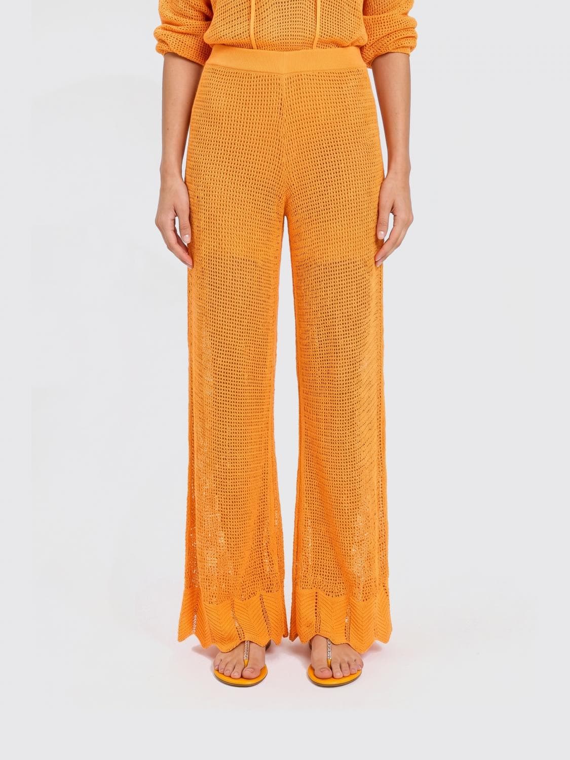 Twinset U & b Cotton Blend Palazzo Trousers