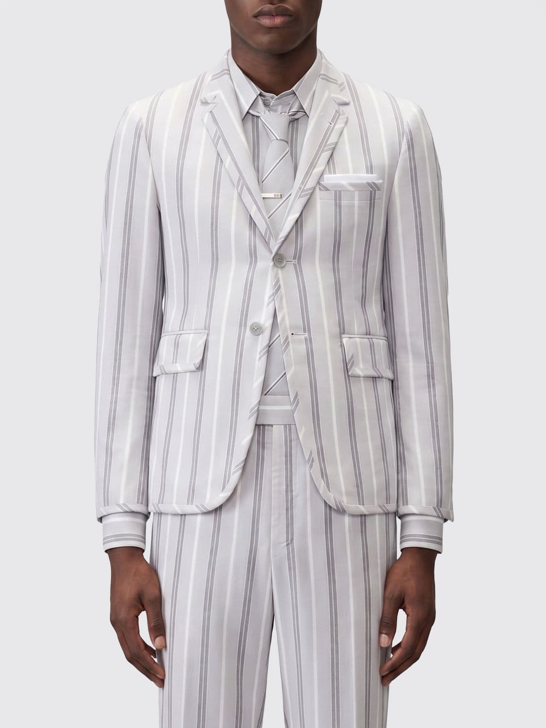Thom Browne Striped Cotton Single-Breasted Blazer