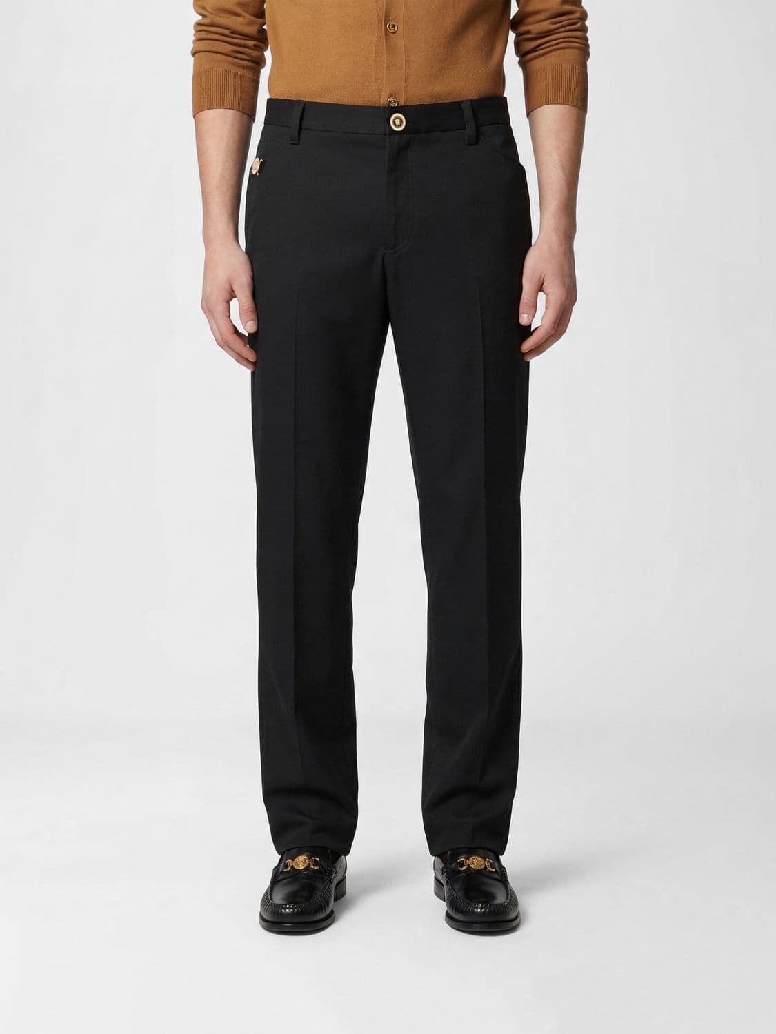 Versace Cotton Gabardine Chino Trousers
