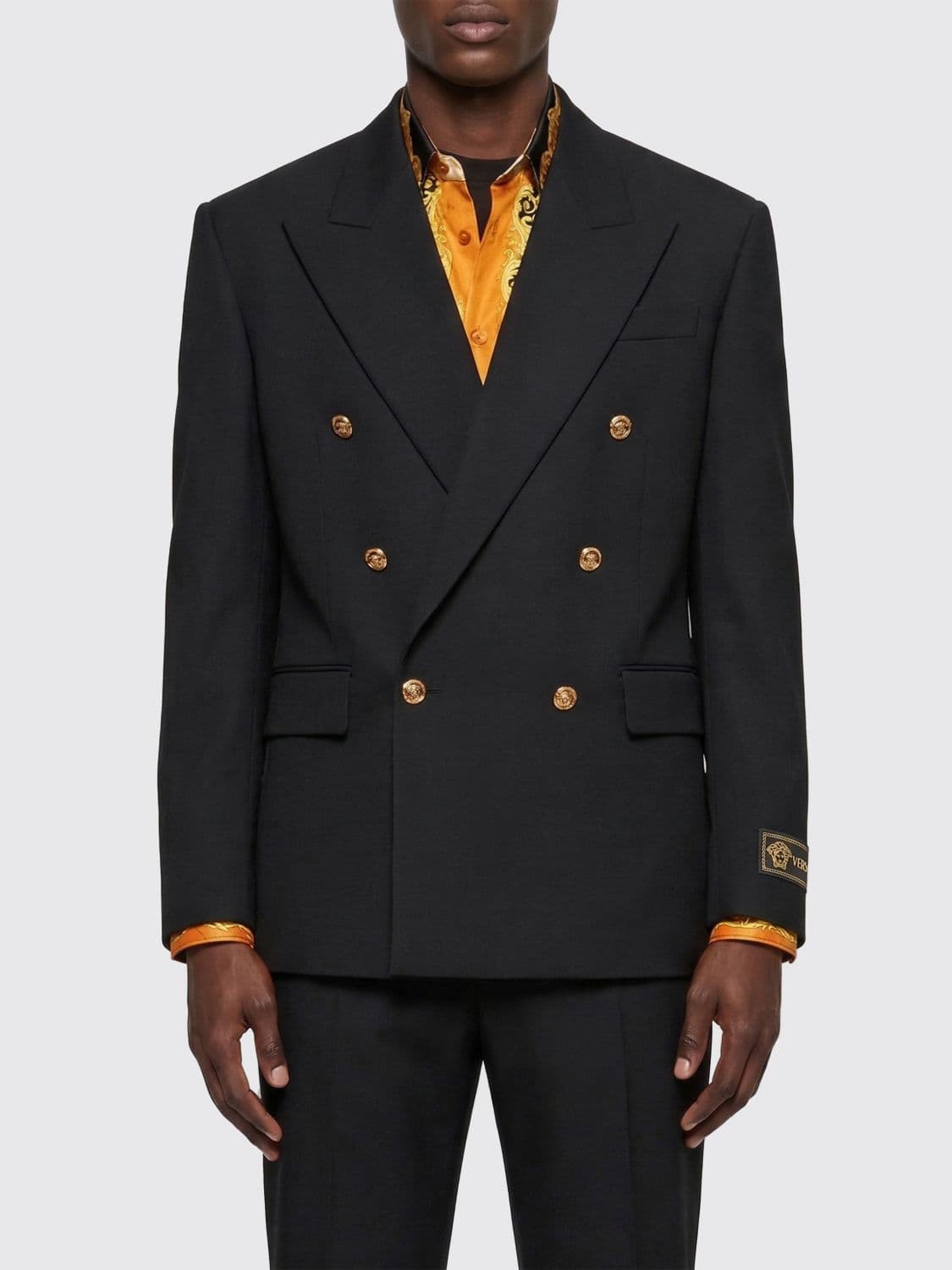 Versace Double-Breasted Virgin Wool Blazer
