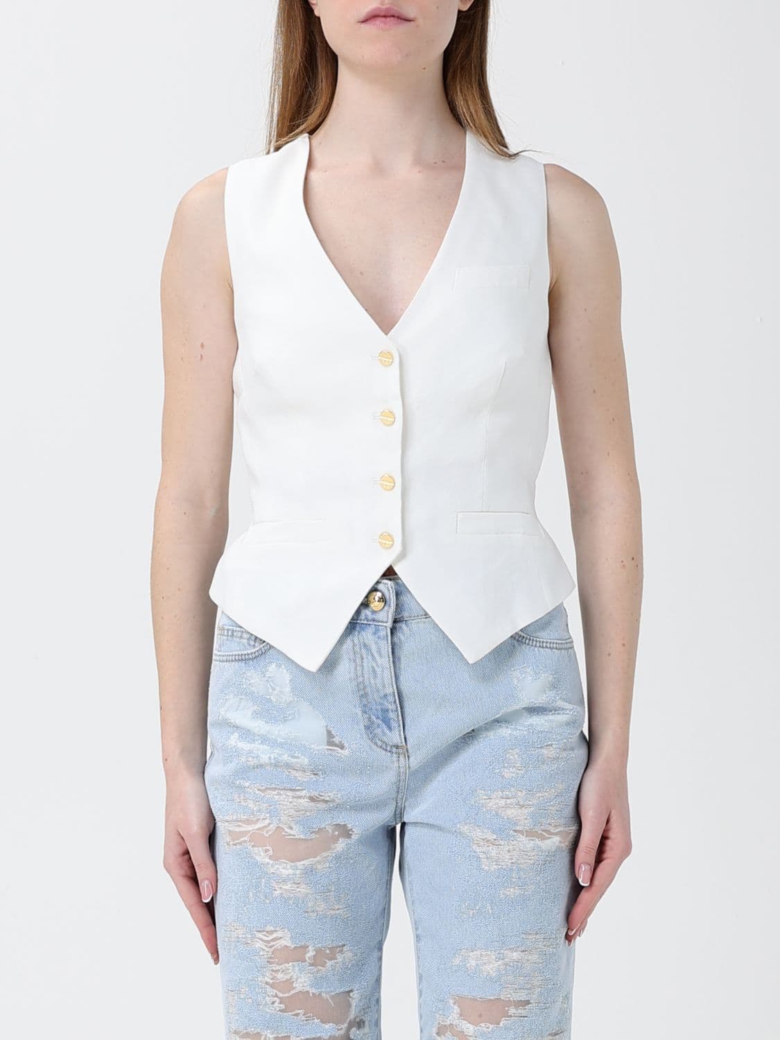 Elisabetta Franchi Linen Blend Vest · 38