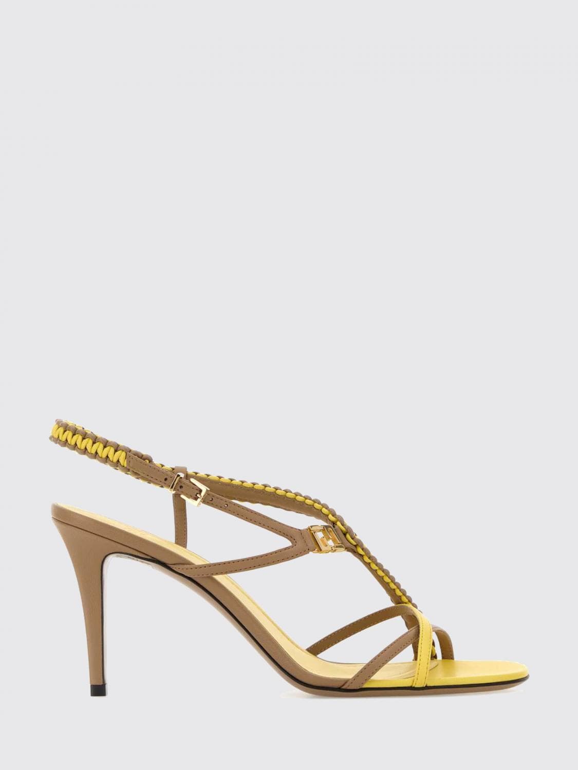 Fendi Heeled Sandal Woman color Camel