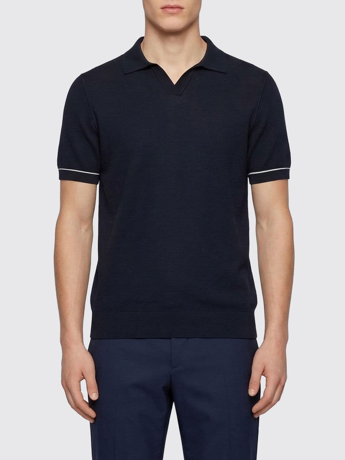 Boss Cotton Knit Polo Shirt · S