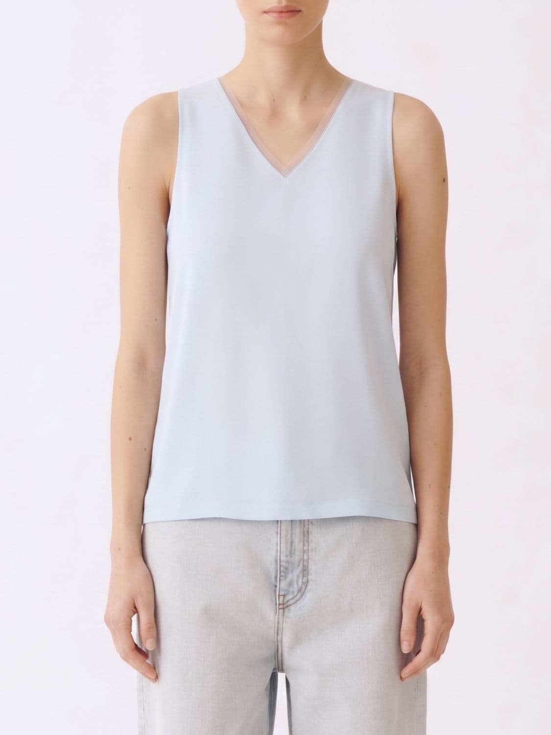Fabiana Filippi Silk Blend Basic Top · 46