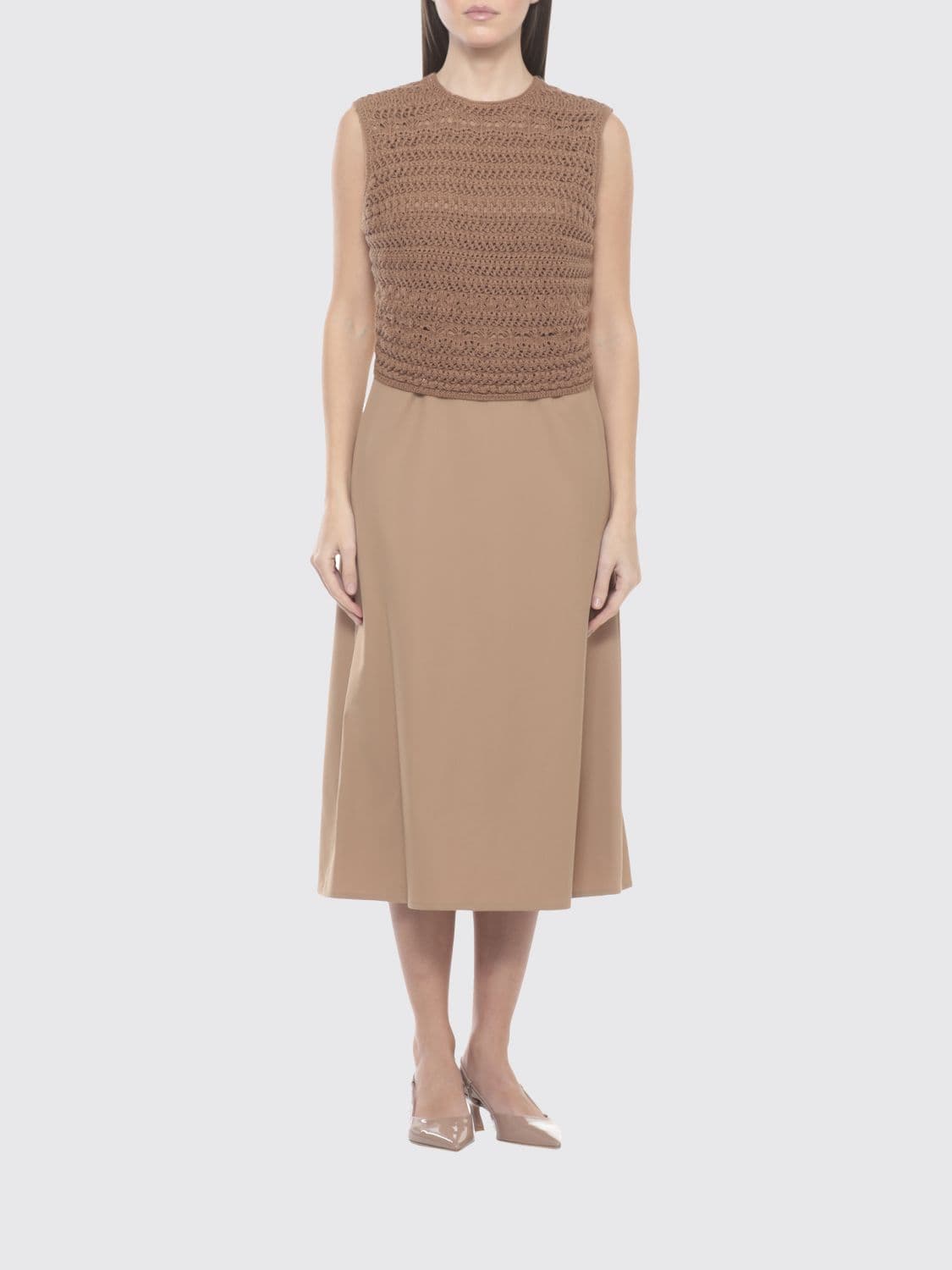 Fabiana Filippi Viscose Dress with Crochet Bodice · 44