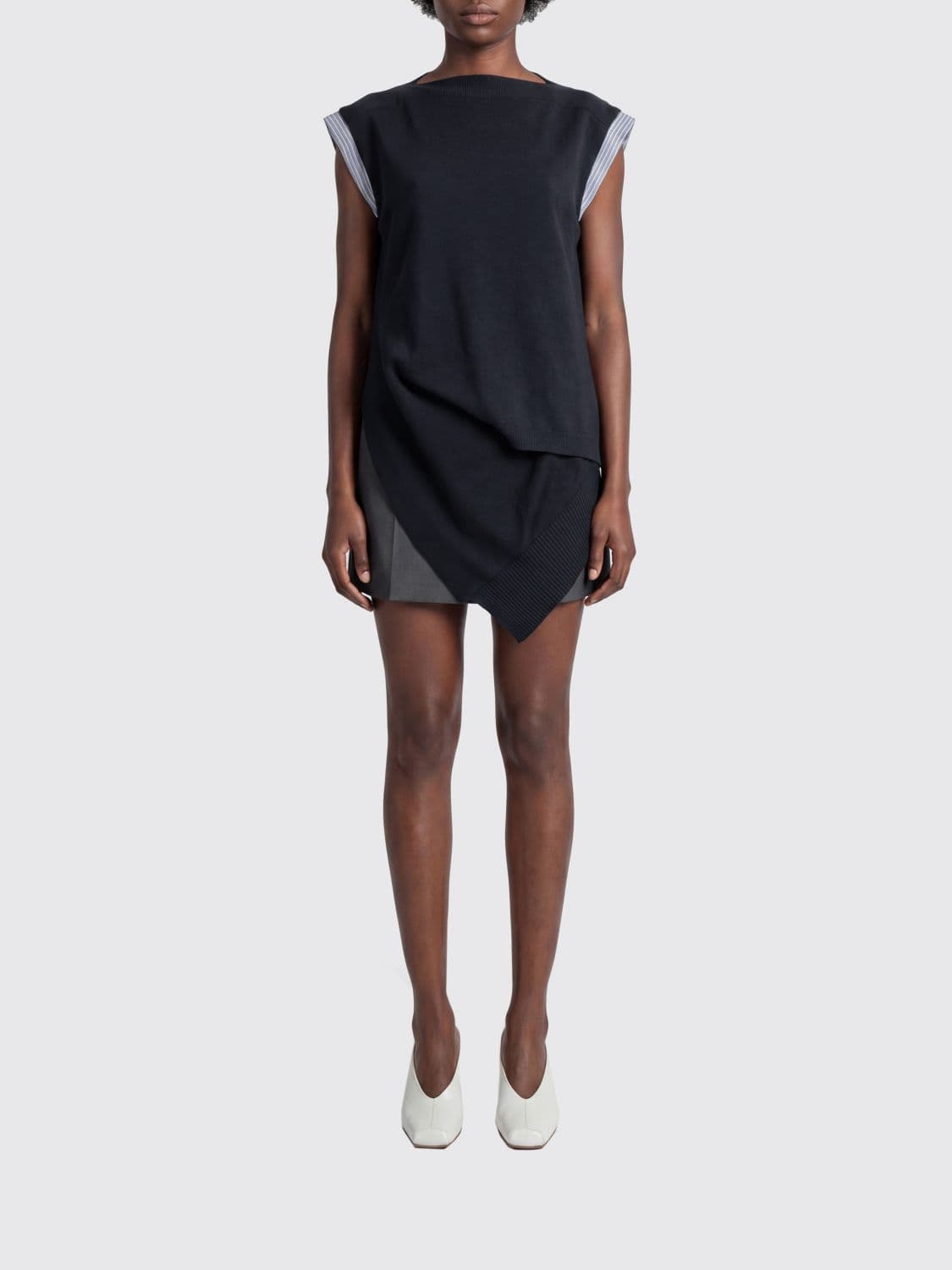 Sacai Asymmetric Cotton Blend Dress · 2