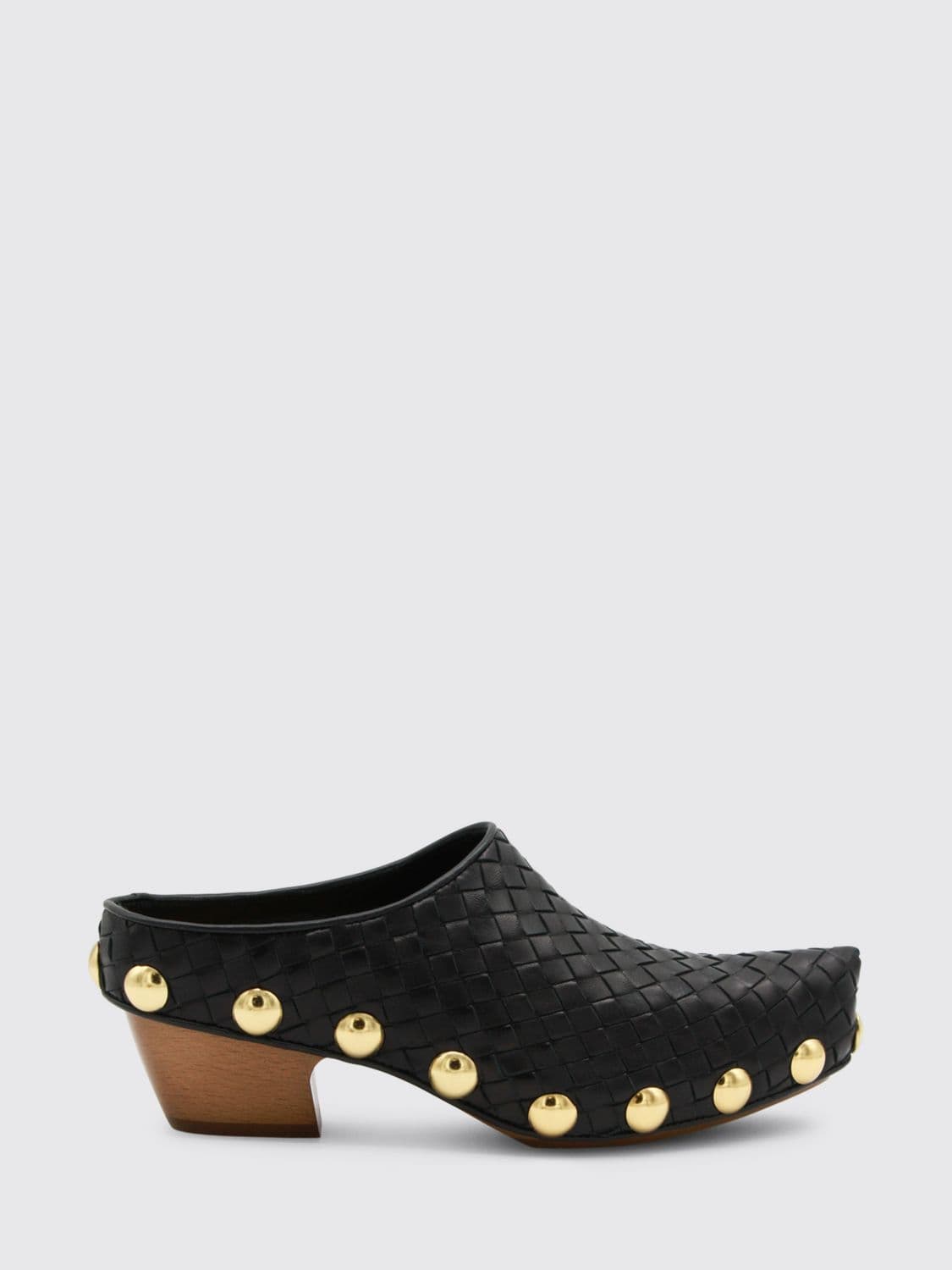Bottega Veneta Gondola Woven Leather Mules with Studs