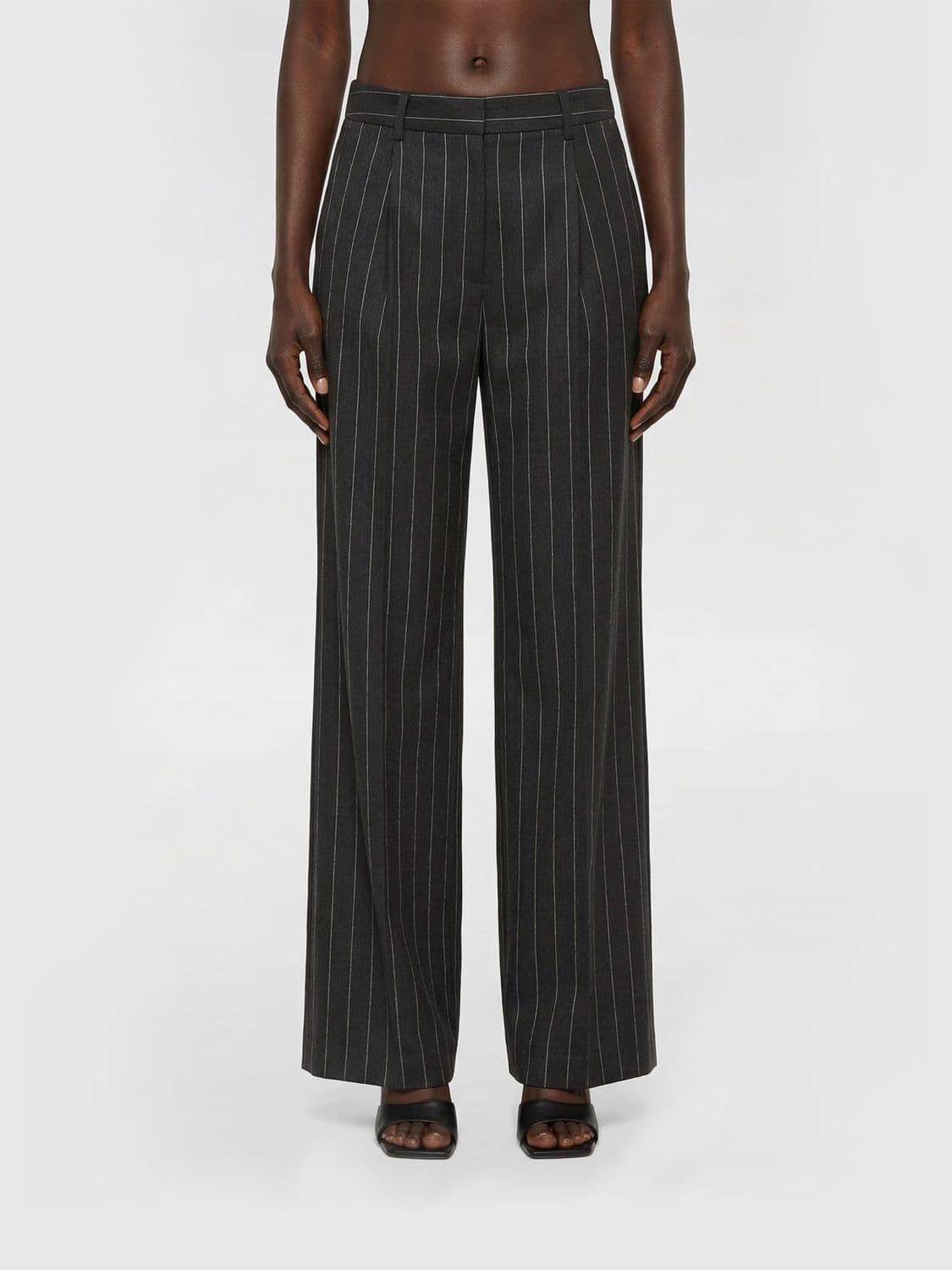 Pt Torino Linen and Cotton Pinstriped Trousers · 42