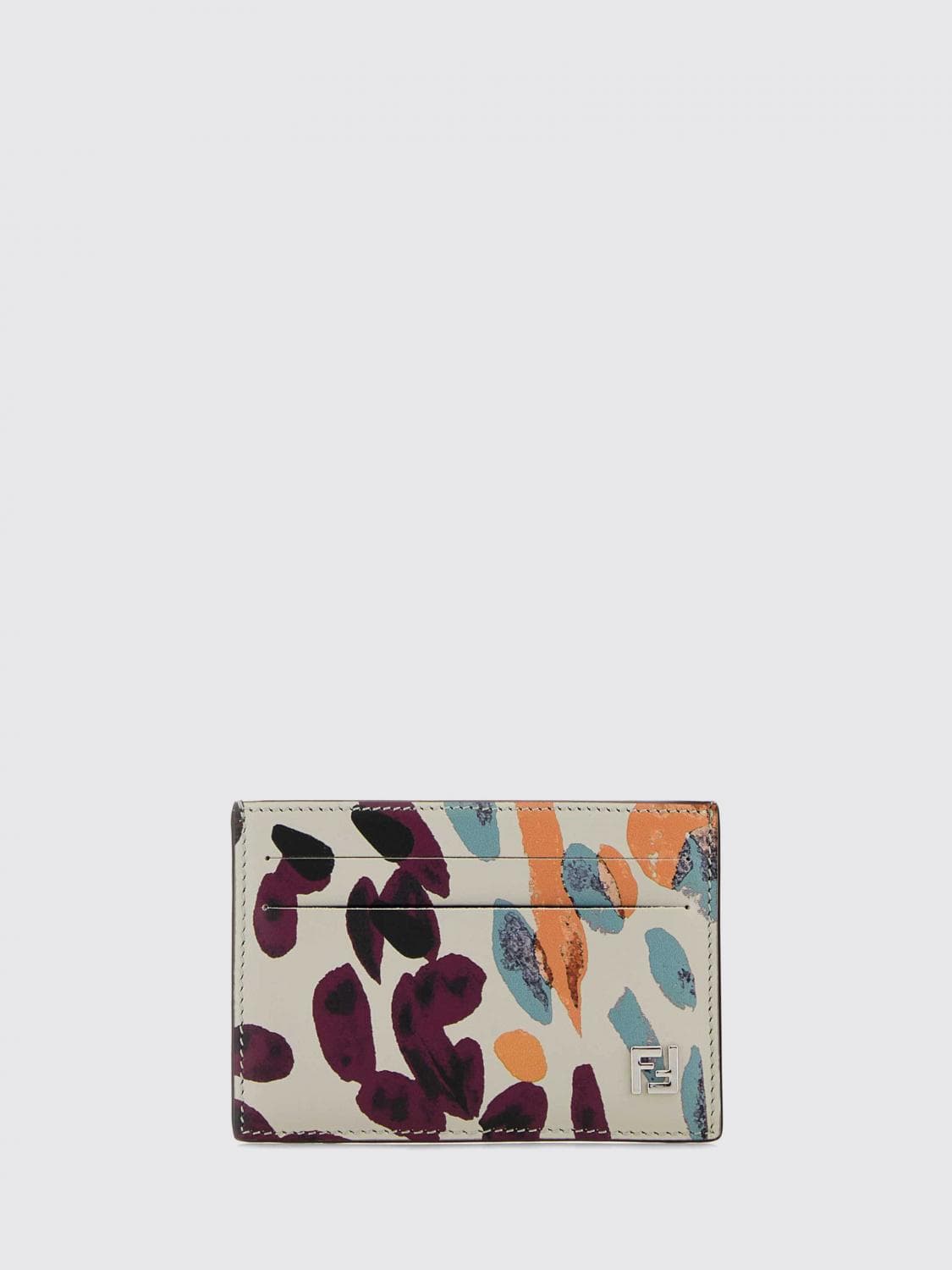 Fendi Printed Leather Credit Card Holder