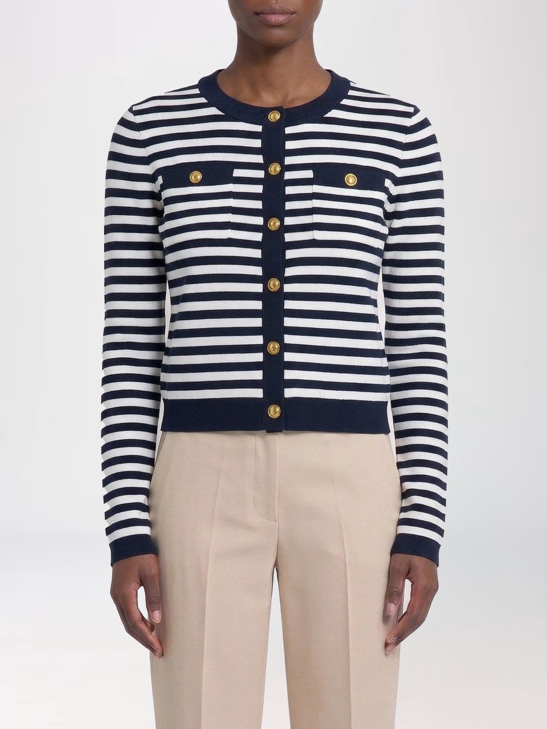 Michael Kors Striped Viscose Cardigan