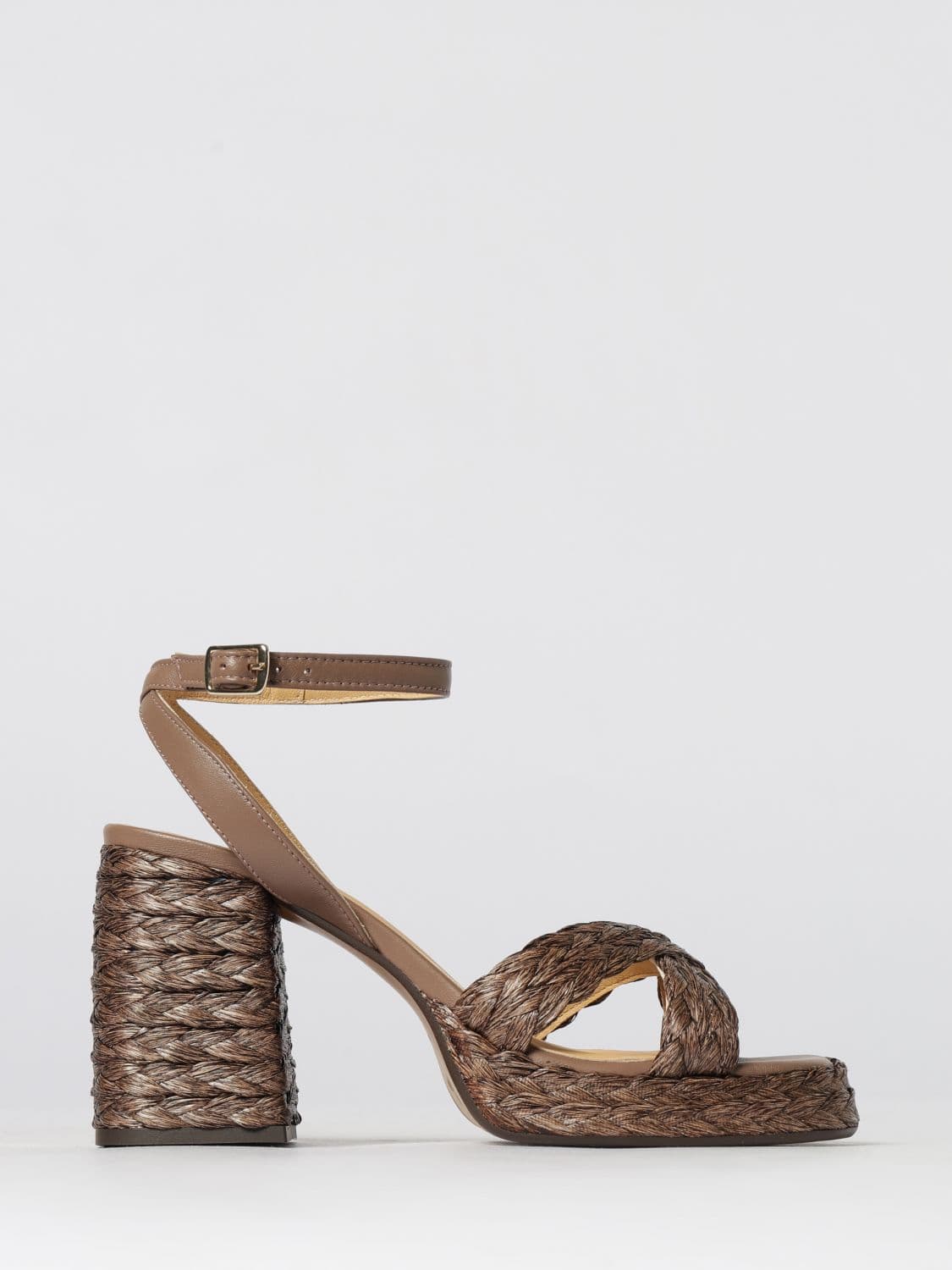 Castañer Valeriette Woven Raffia and Leather Sandal