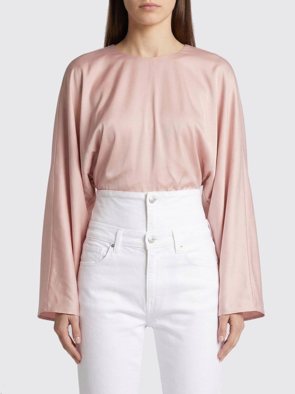 Norma Kamali Crêpe Bodysuit Blouse