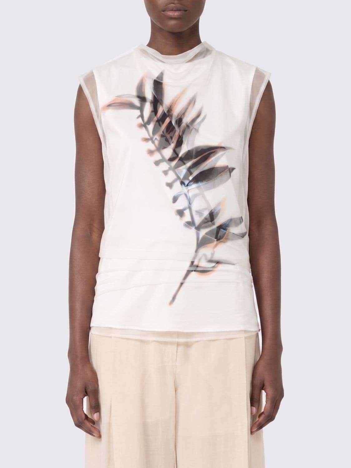 Sportmax Printed Tulle Top