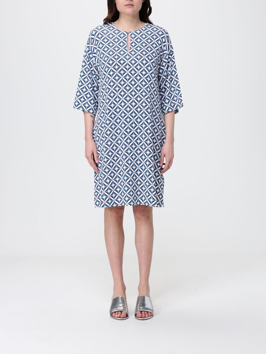 Max Mara Graphic Print Silk Mini Dress