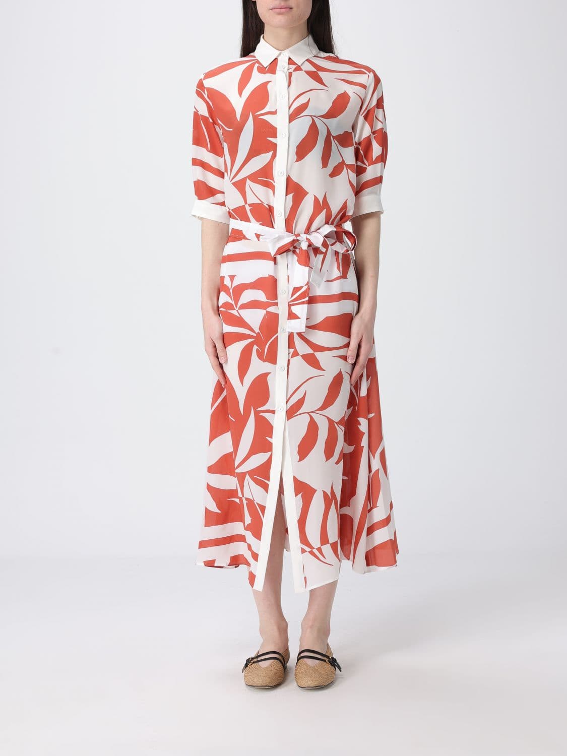 Max Mara Floral Print Silk Shirt Dress · 46