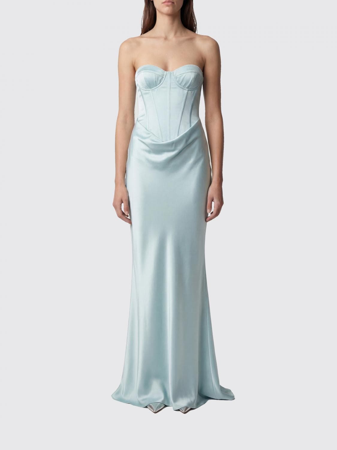 Rotate Satin Bustier Dress · 40