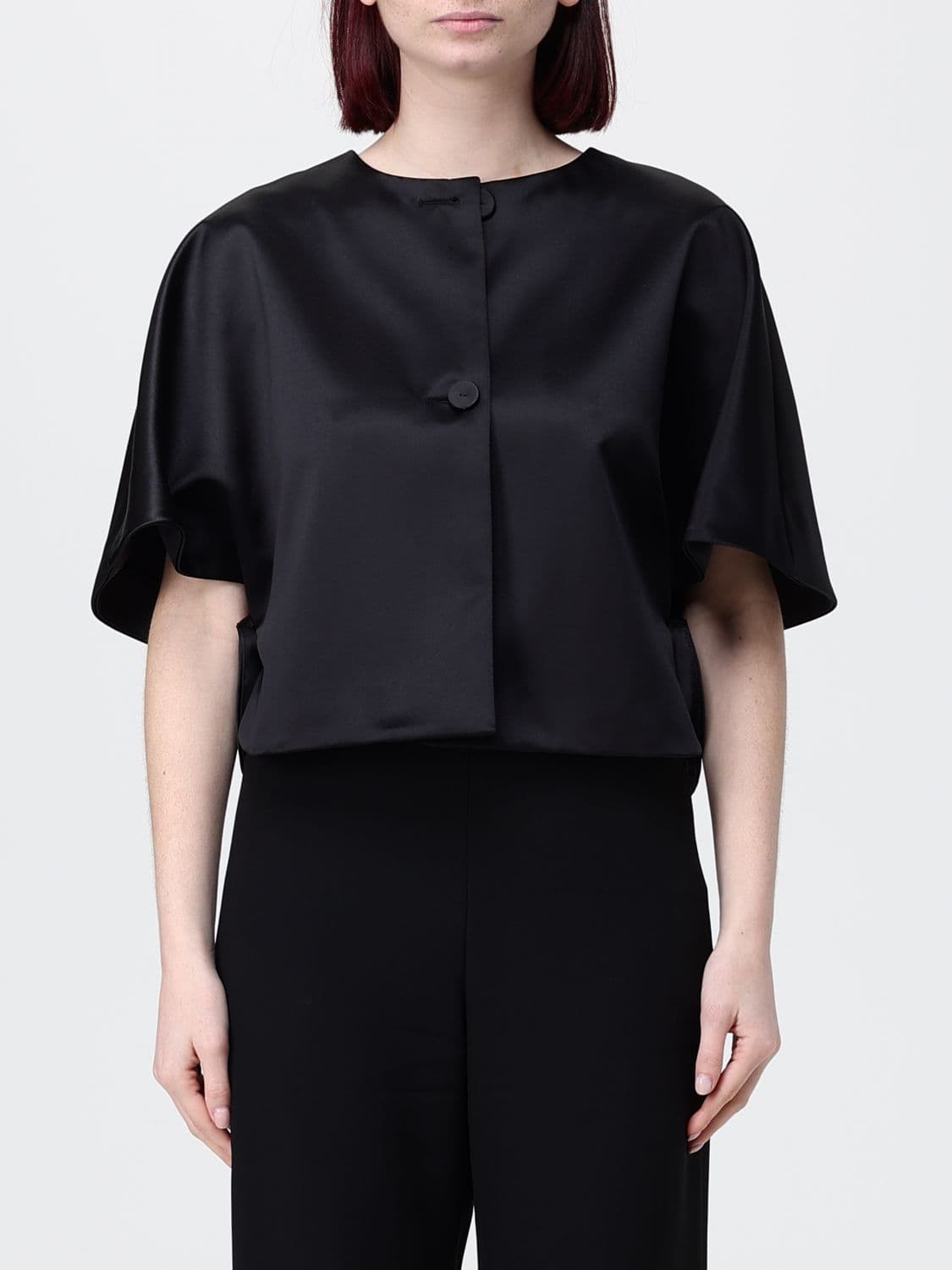 Max Mara Short Satin Jacket with Back Bow