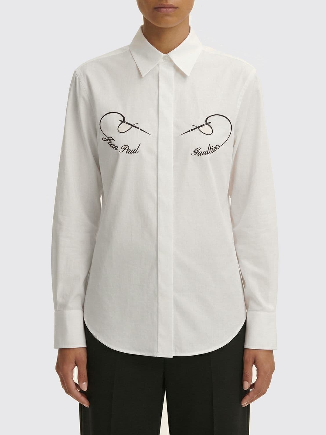 Jean Paul Gaultier Printed Stretch Cotton Shirt