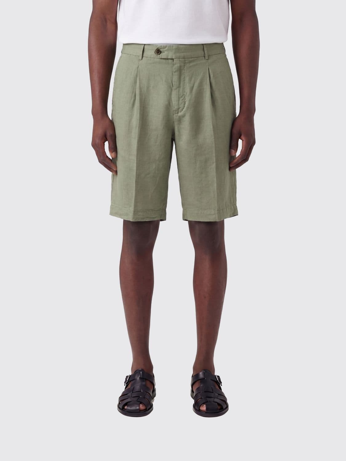 Pt Torino Linen and Cotton Blend Chino Shorts