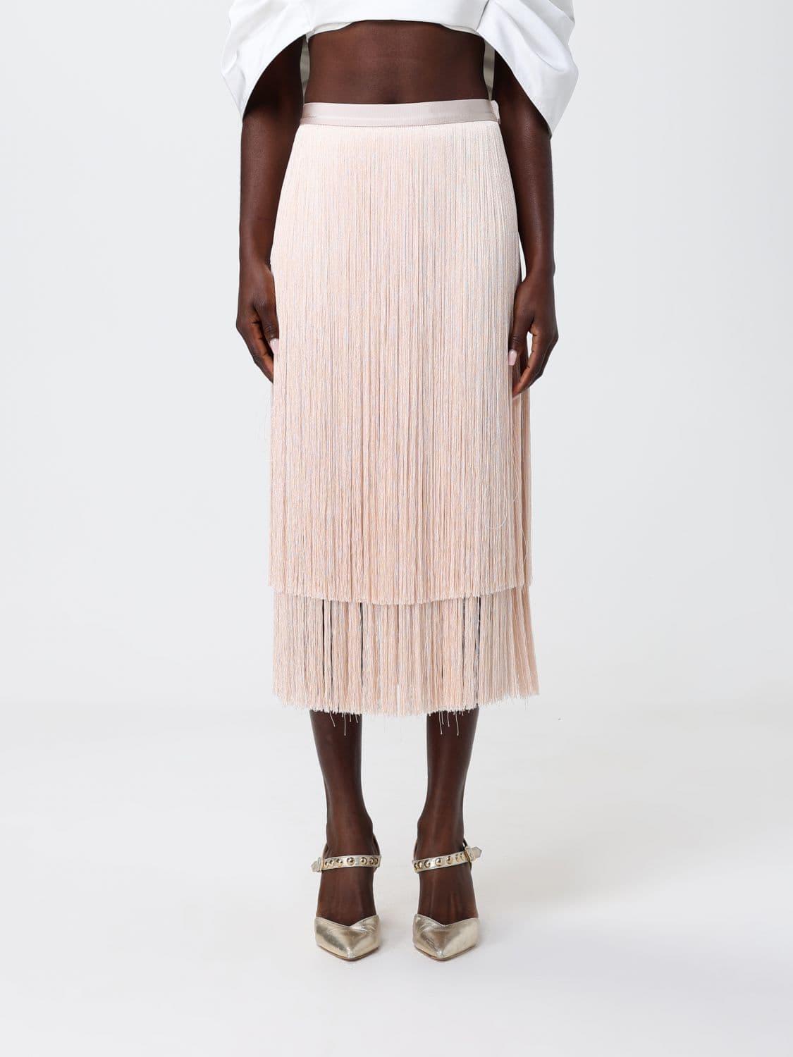Elisabetta Franchi Fringed Midi Skirt