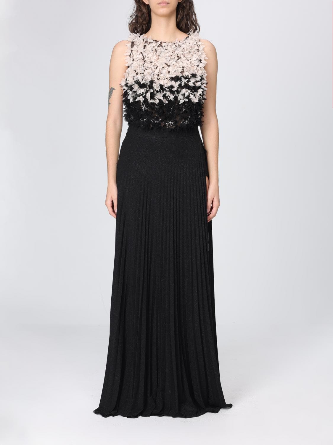 Elisabetta Franchi Lurex Jersey Dress with Applications