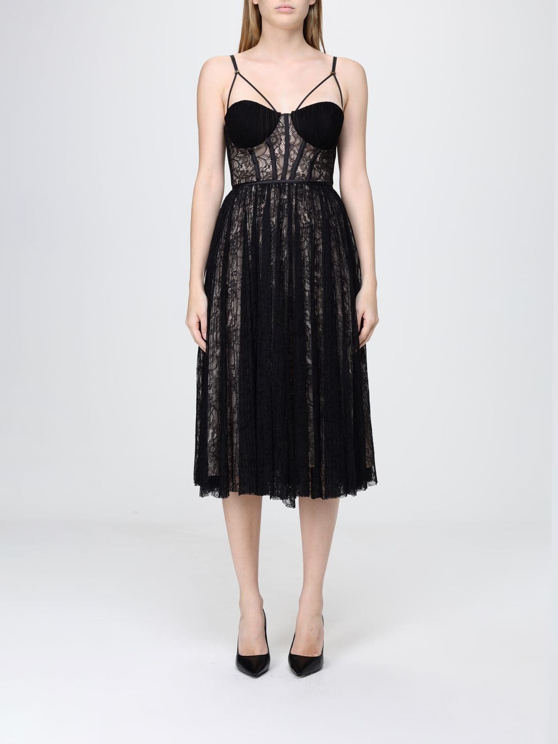 Elisabetta Franchi Lace Midi Dress