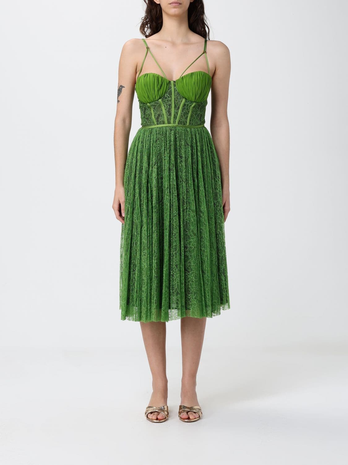 Elisabetta Franchi Lace Midi Dress