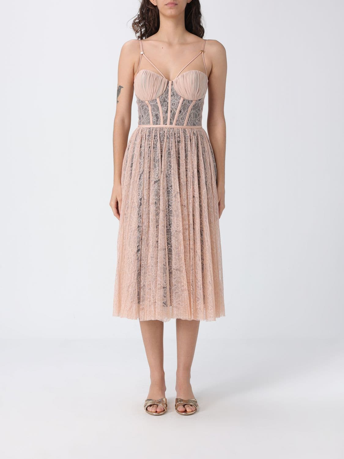 Elisabetta Franchi Lace Midi Dress · 44