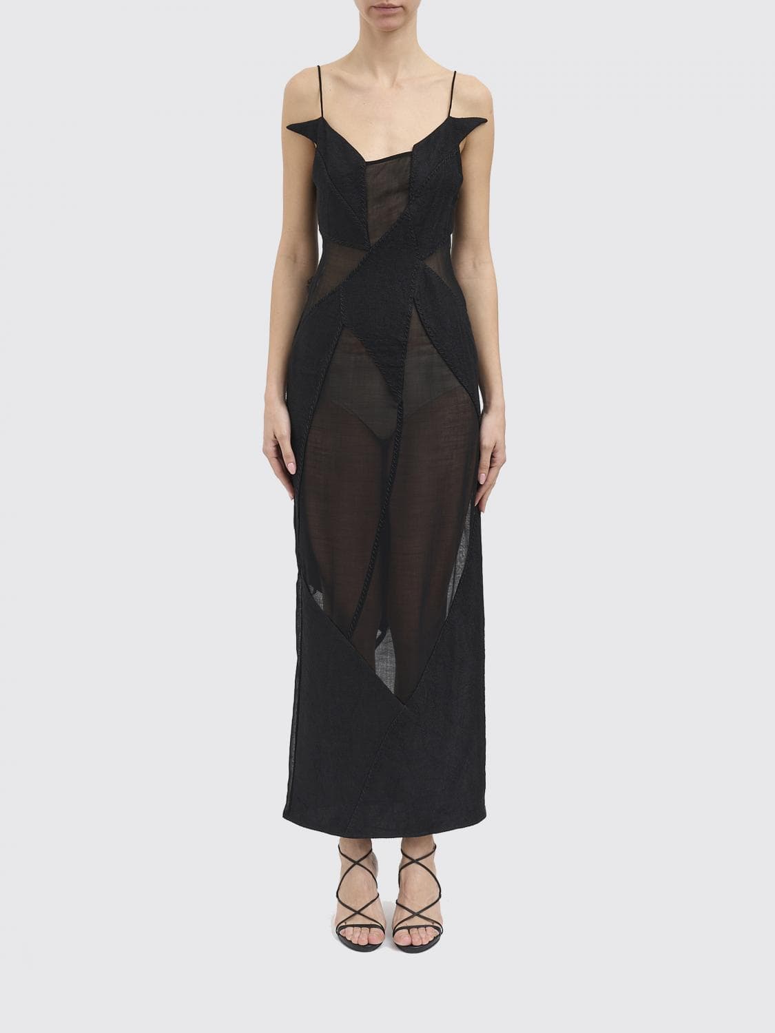 Yehuafan Wool Blend Midi Dress