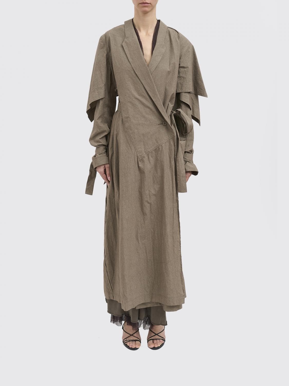 Yehuafan Cotton Asymmetric Trench Coat · XS