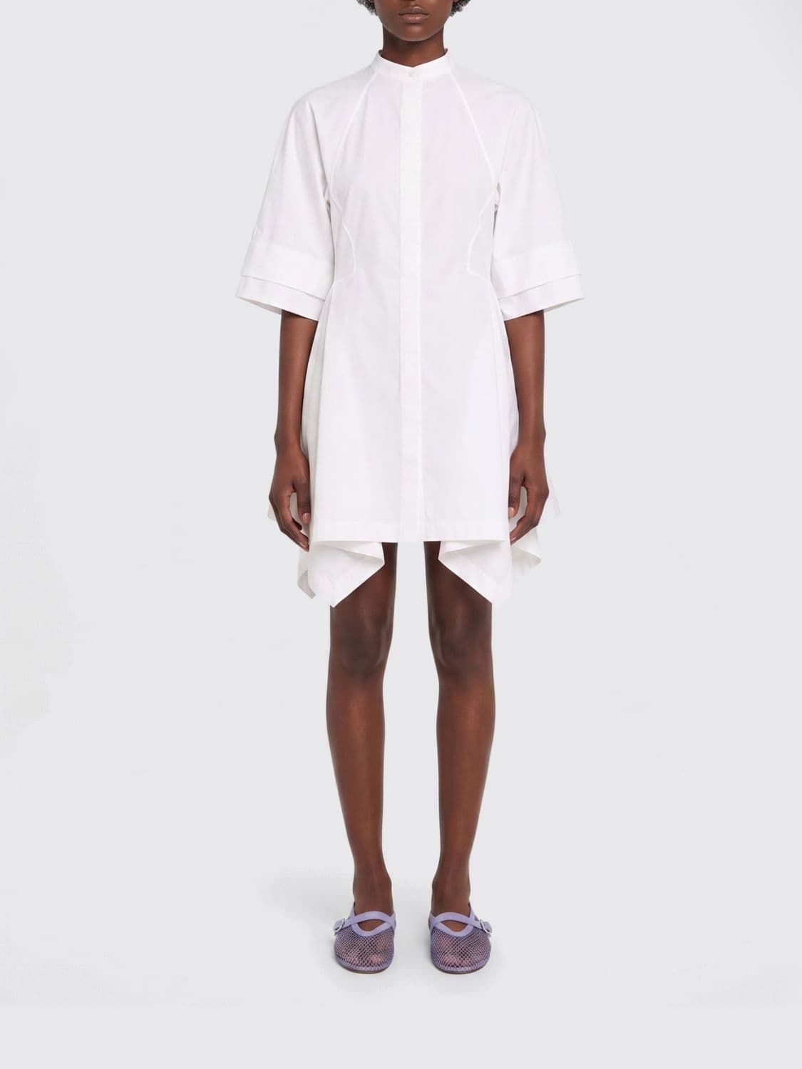 Alaïa Asymmetric Cotton Chemisier Dress