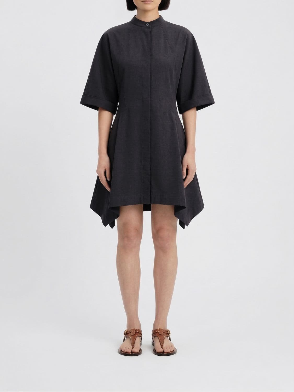 Alaïa Asymmetric Cotton Chemisier Dress