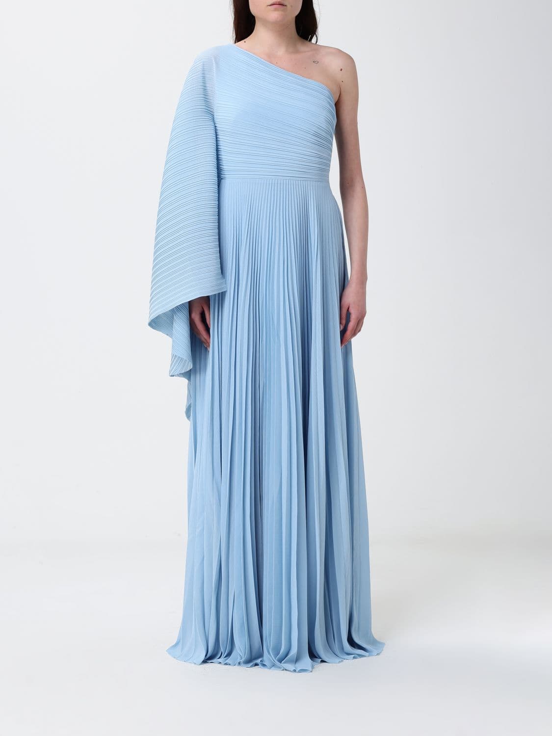 Solace London Pleated Crêpe One-Shoulder Dress · 14