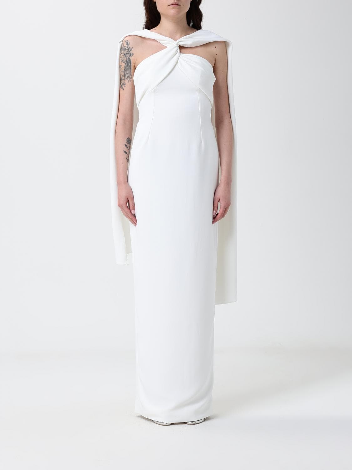 Solace London Long Crêpe Dress