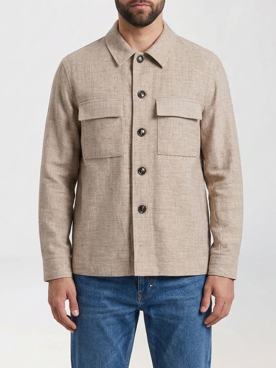Boss Virgin Wool Blend Overshirt