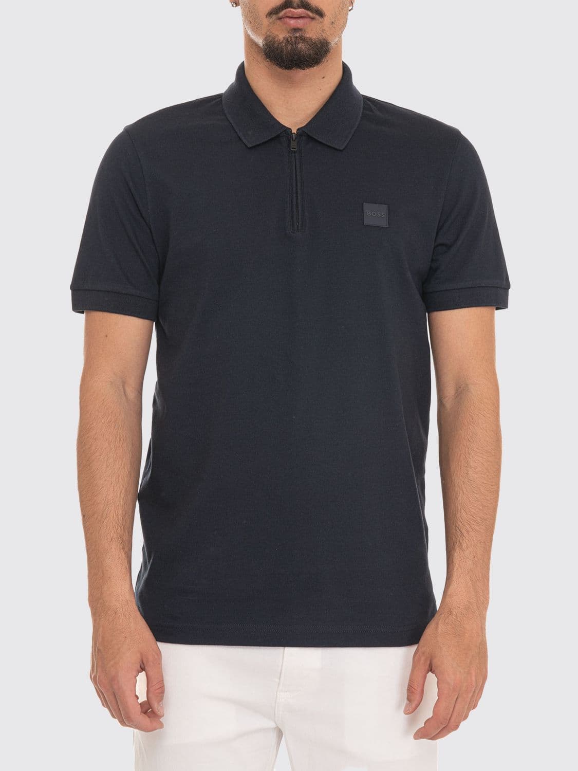 Boss Cotton Polo Shirt with Logo
