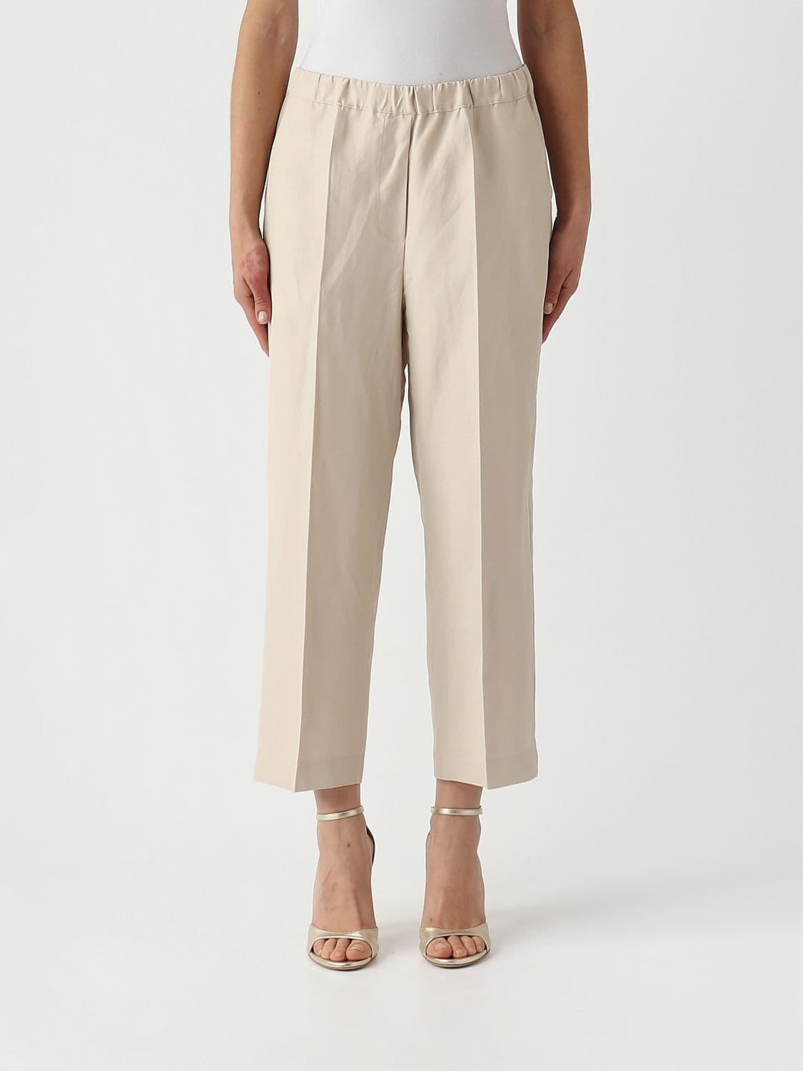 Liviana Conti Linen Blend Cropped Trousers