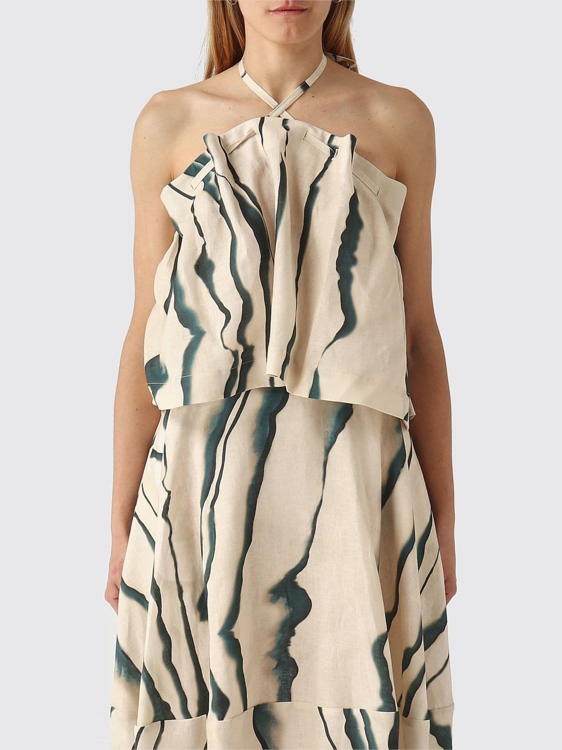 Liviana Conti Printed Linen Top