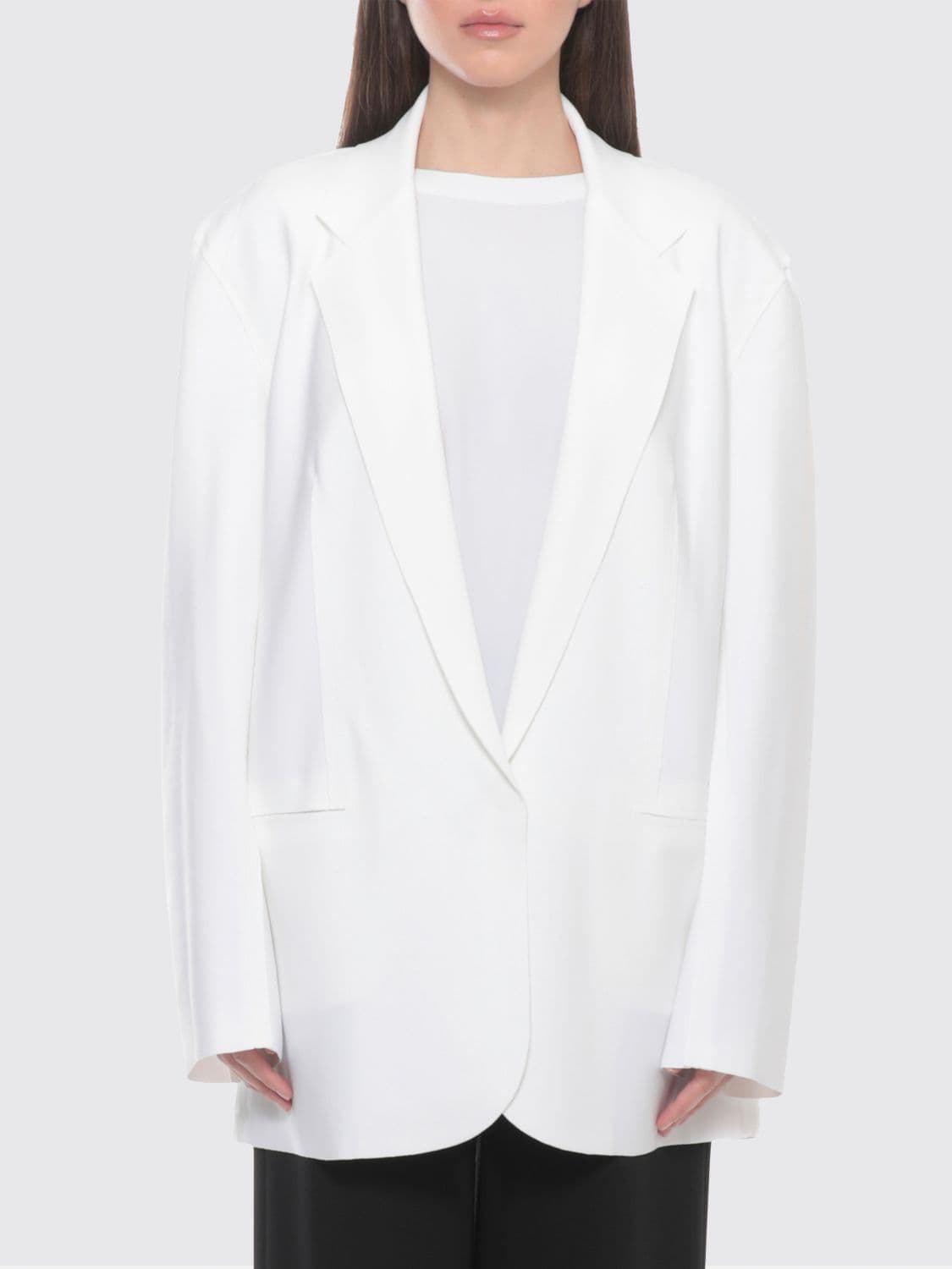 Norma Kamali Single Breasted Polyester Blazer