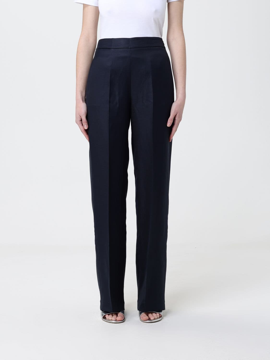 Liviana Conti Cesira Linen Blend Tailored Trousers · 44