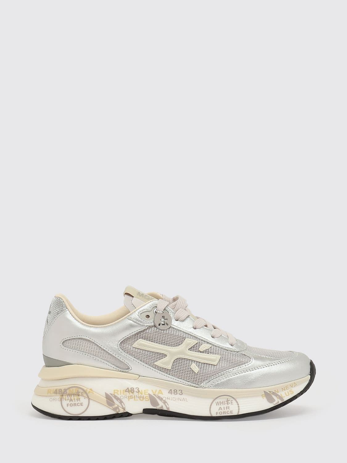 Premiata Moerund Laminated Leather and Mesh Sneakers